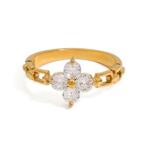 ◾️18k Gold Plated Black Enamel Heart Adjustable Ring